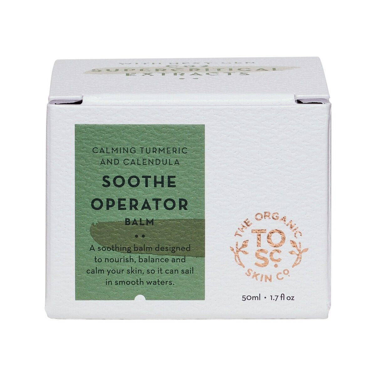 New the Organic Skin Co Soothe Operator Balm Calming Turmeric and Calendula 50Ml