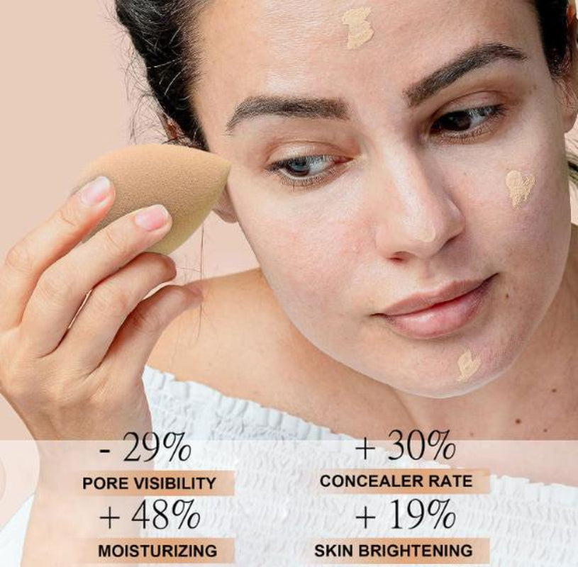Airbrush Foundation Makeup Spray, Long Lasting Waterproof Full Coverage Foundation for Brighten, Concealer and Hydrating, Natural Matte Finish, Brush and Makeup Sponge Include, 2.36Oz (#1 Natural)