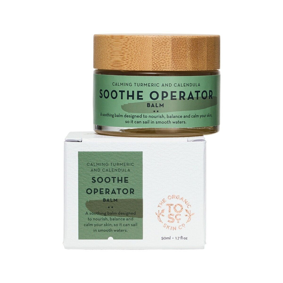 New the Organic Skin Co Soothe Operator Balm Calming Turmeric and Calendula 50Ml