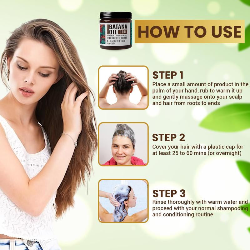 Hitree Batana Oil for Hair Growth: 100% Organic and Pure - Dr. Sebi Approved Batana Oil from Honduras Unrefined Promotes Hair Thickness for Men & Women 3.78 OZ Hair Care Organic Shiny Moisture Comfort